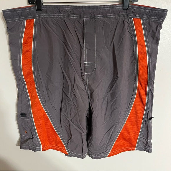 Men’s Joe Boxer Gray & Orange Colorblock Swim Trunks Board Shorts Size Medium - Picture 1 of 10